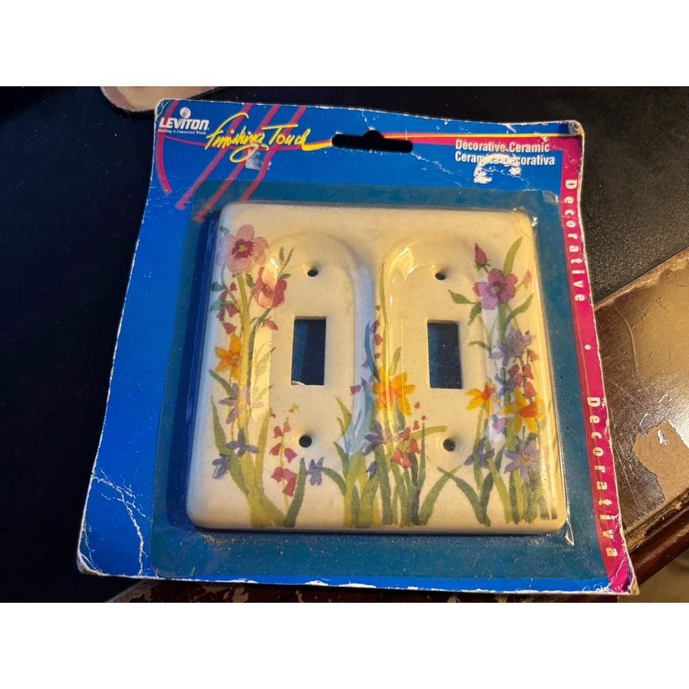 Leviton Wildflower Pattern 2G Ceramic Switch Cover Toggle Wallplate 89509-WFL